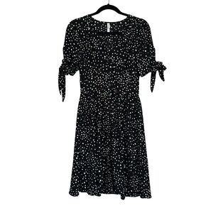 Xhilaration Black and White Puff Sleeve Mini Sundress